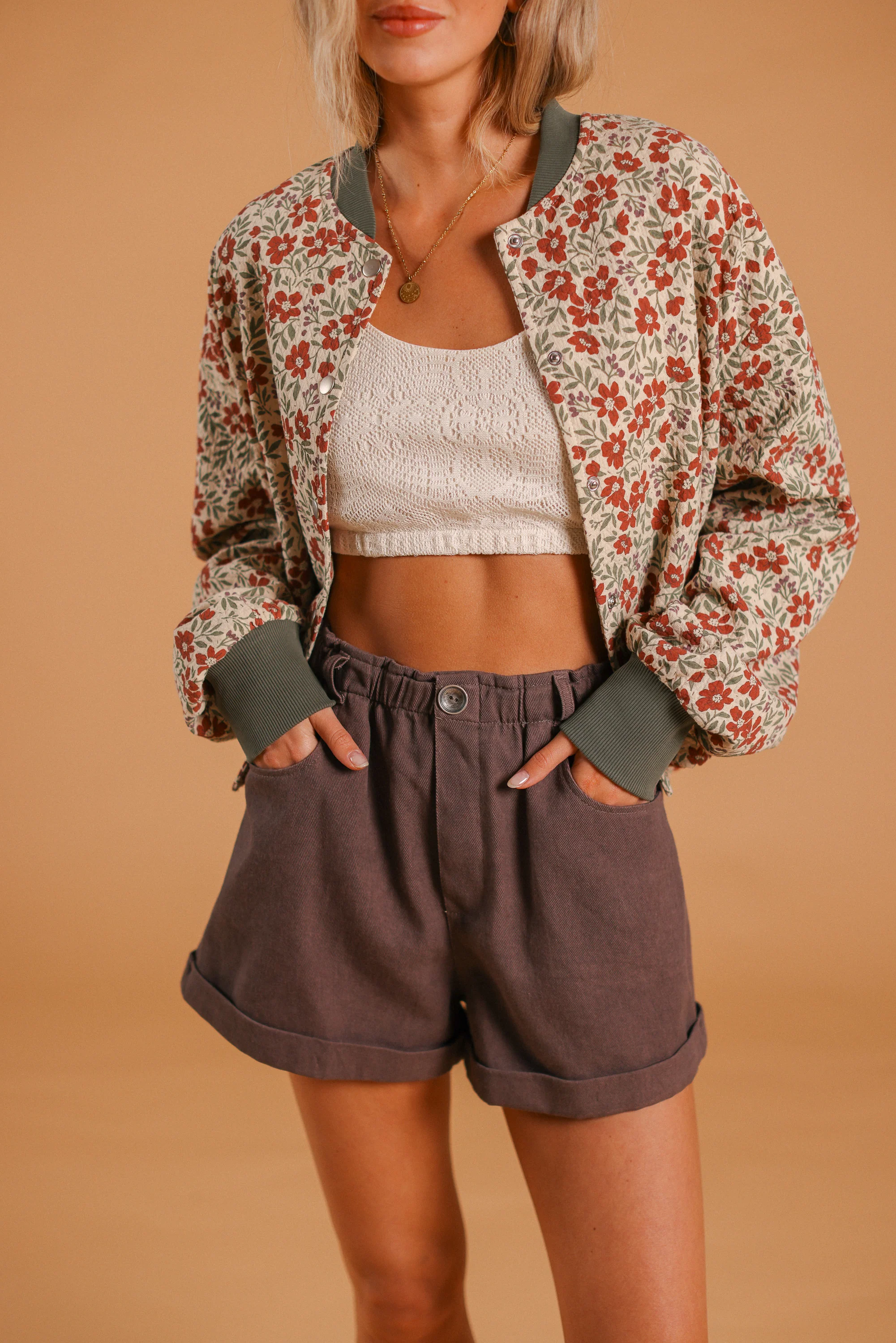 Bomber Jacket Lotta Cream Flowers - Image 27