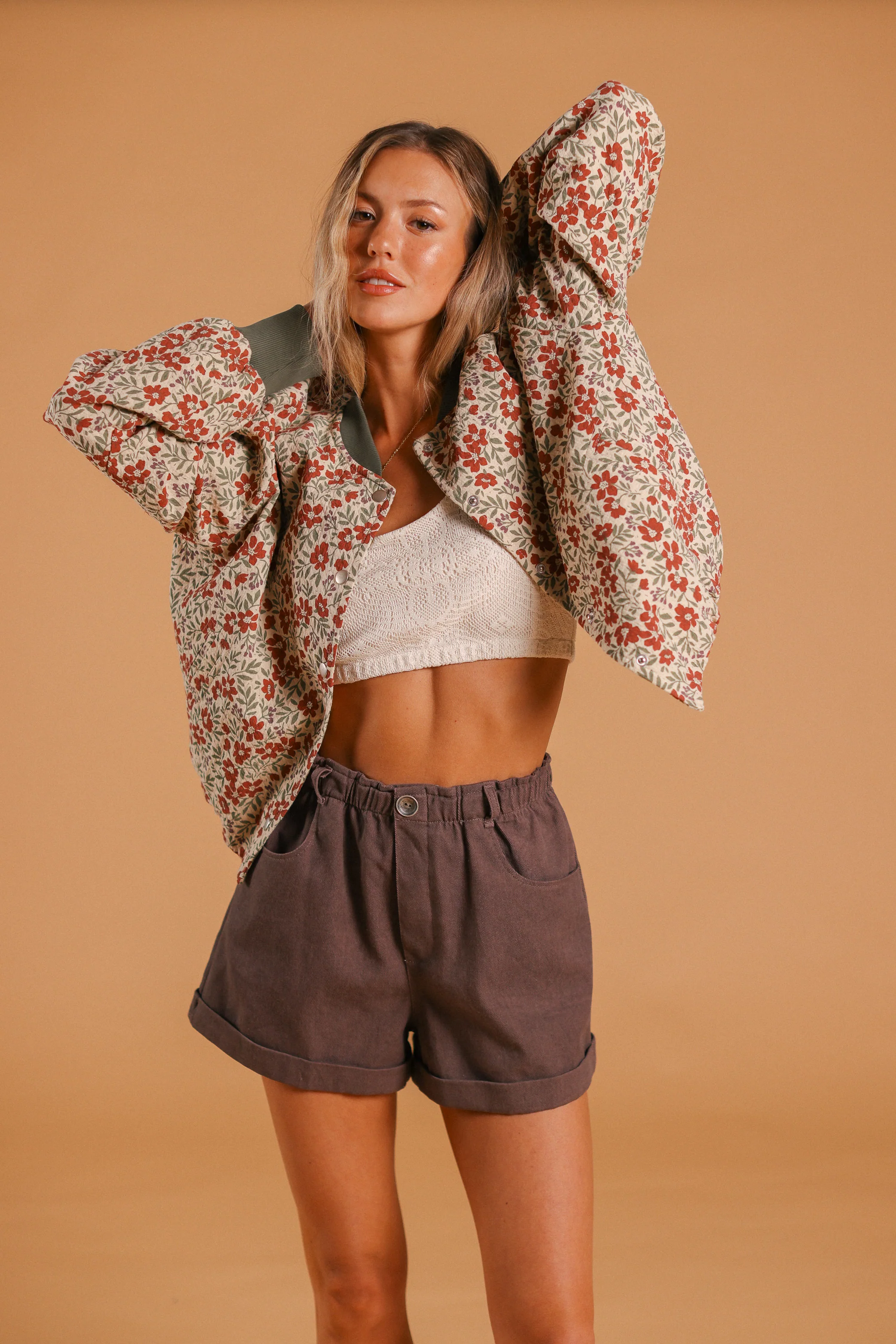 Bomber Jacket Lotta Cream Flowers - Image 28
