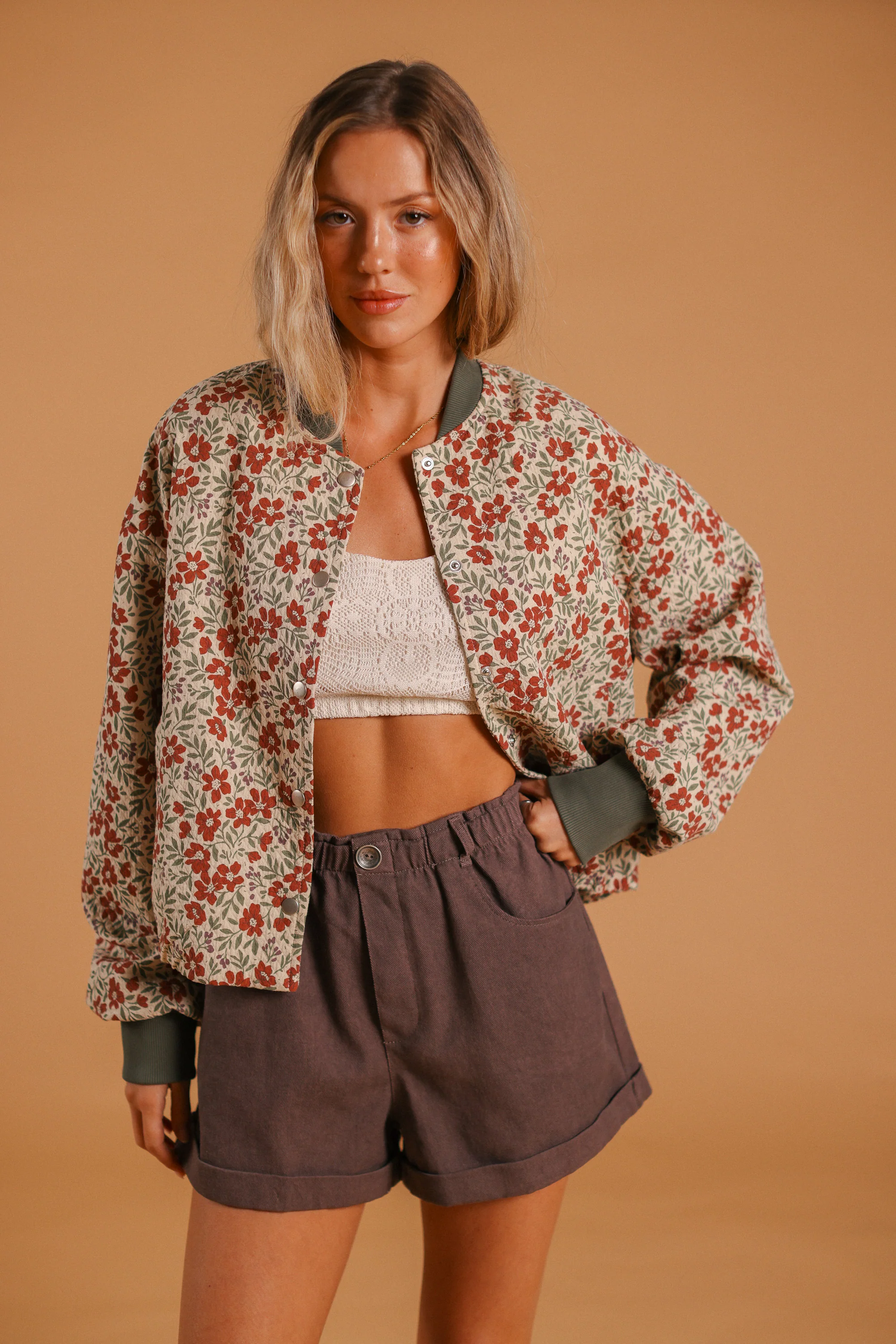 Bomber Jacket Lotta Cream Flowers - Image 31