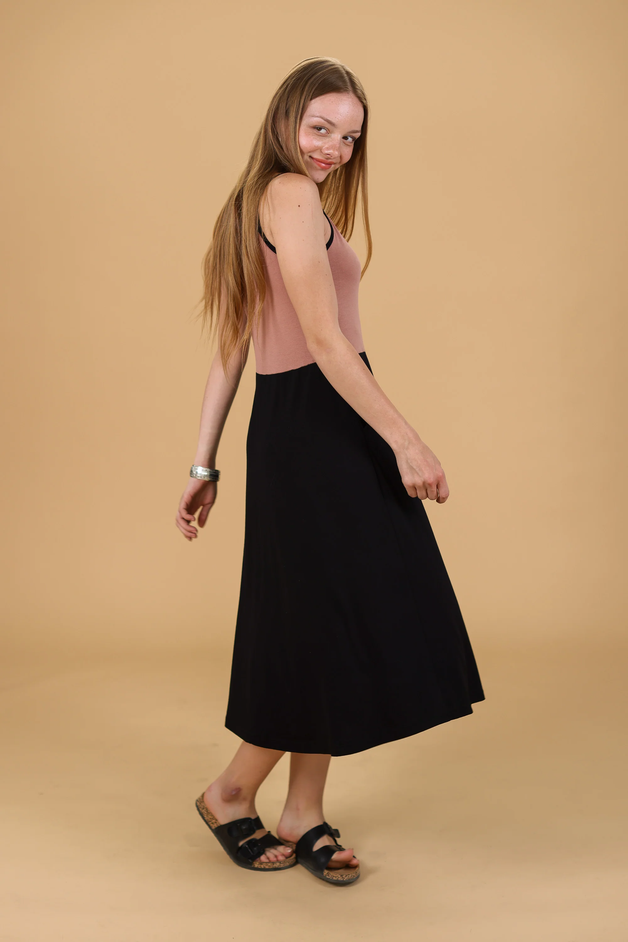 Dress Alice Black and Dusty Pink - Image 3