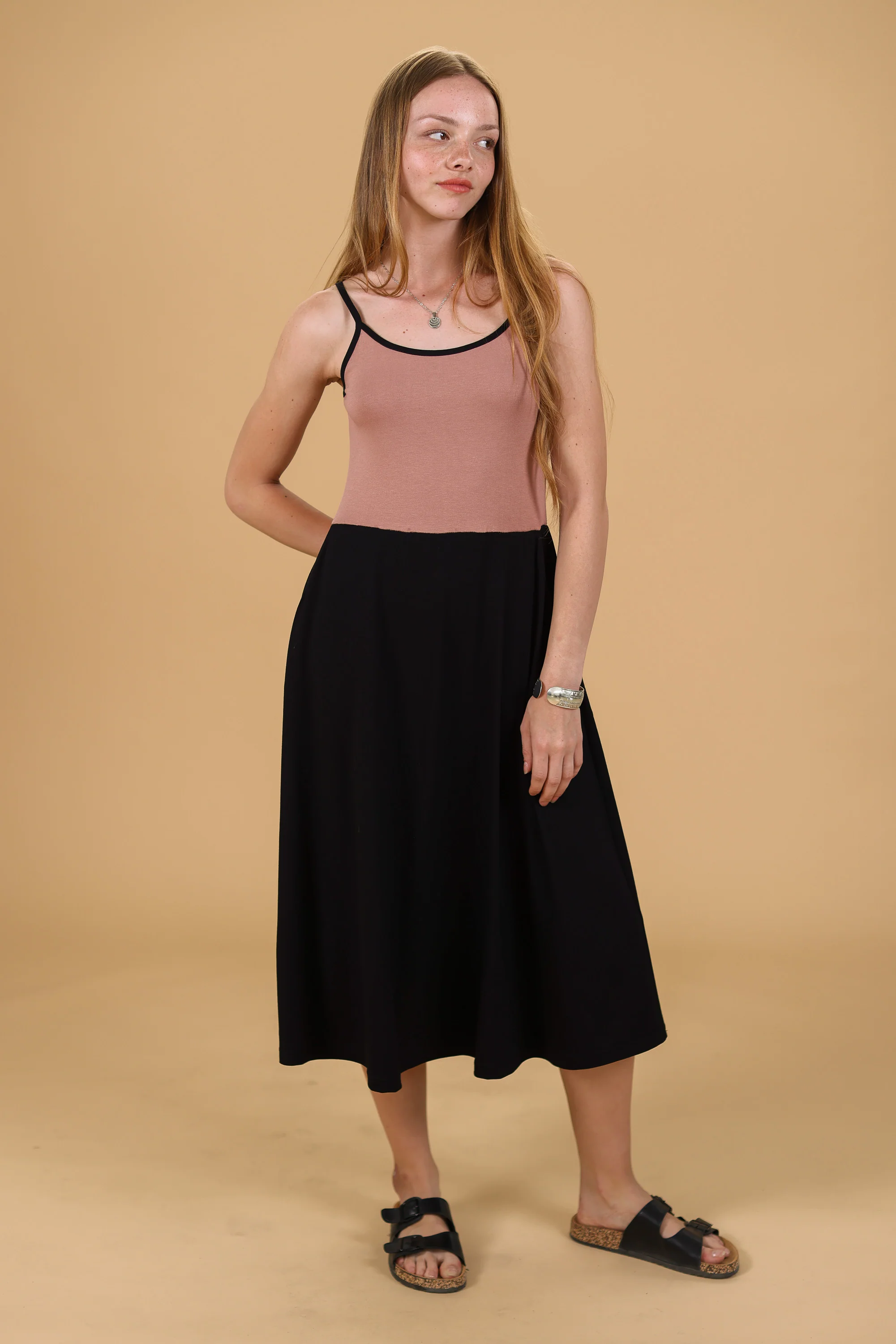 Dress Alice Black and Dusty Pink - Image 4