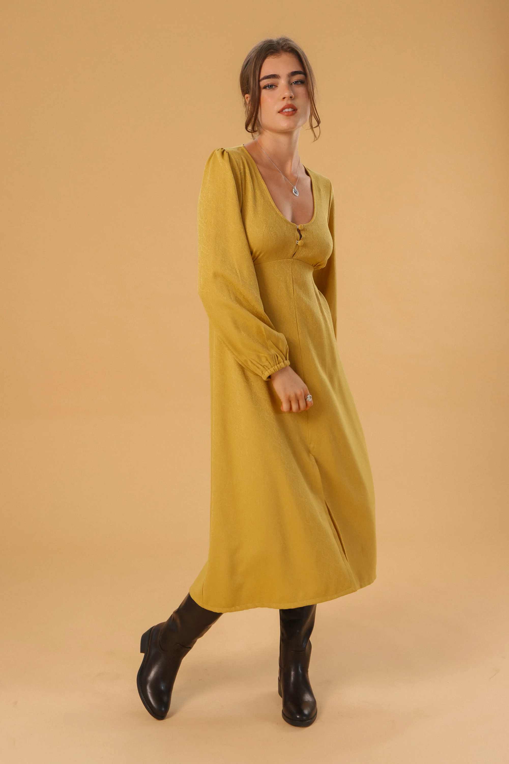 Dress Bronte Mustard - Image 3