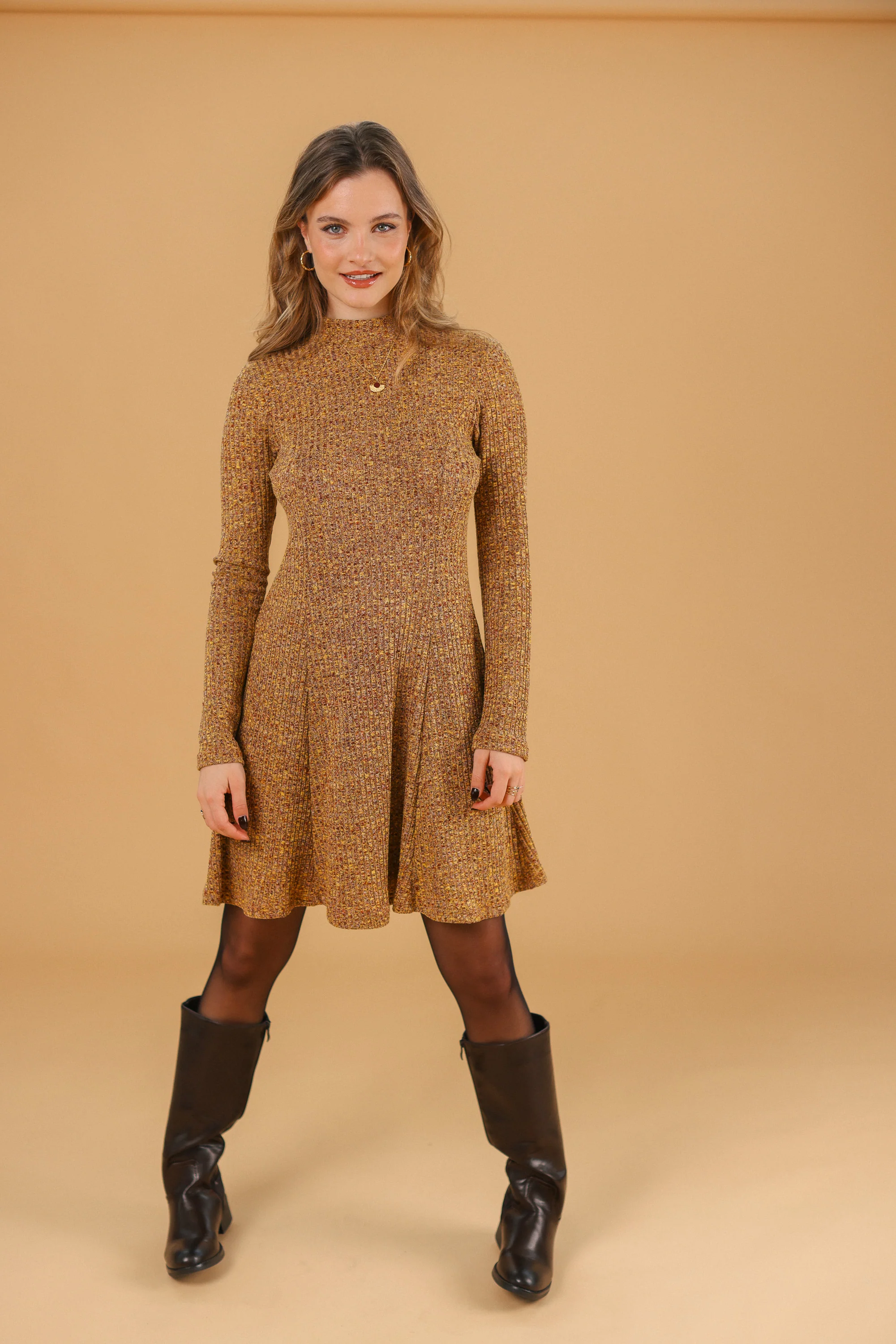 Dress Janette Mustard Melange - Image 4