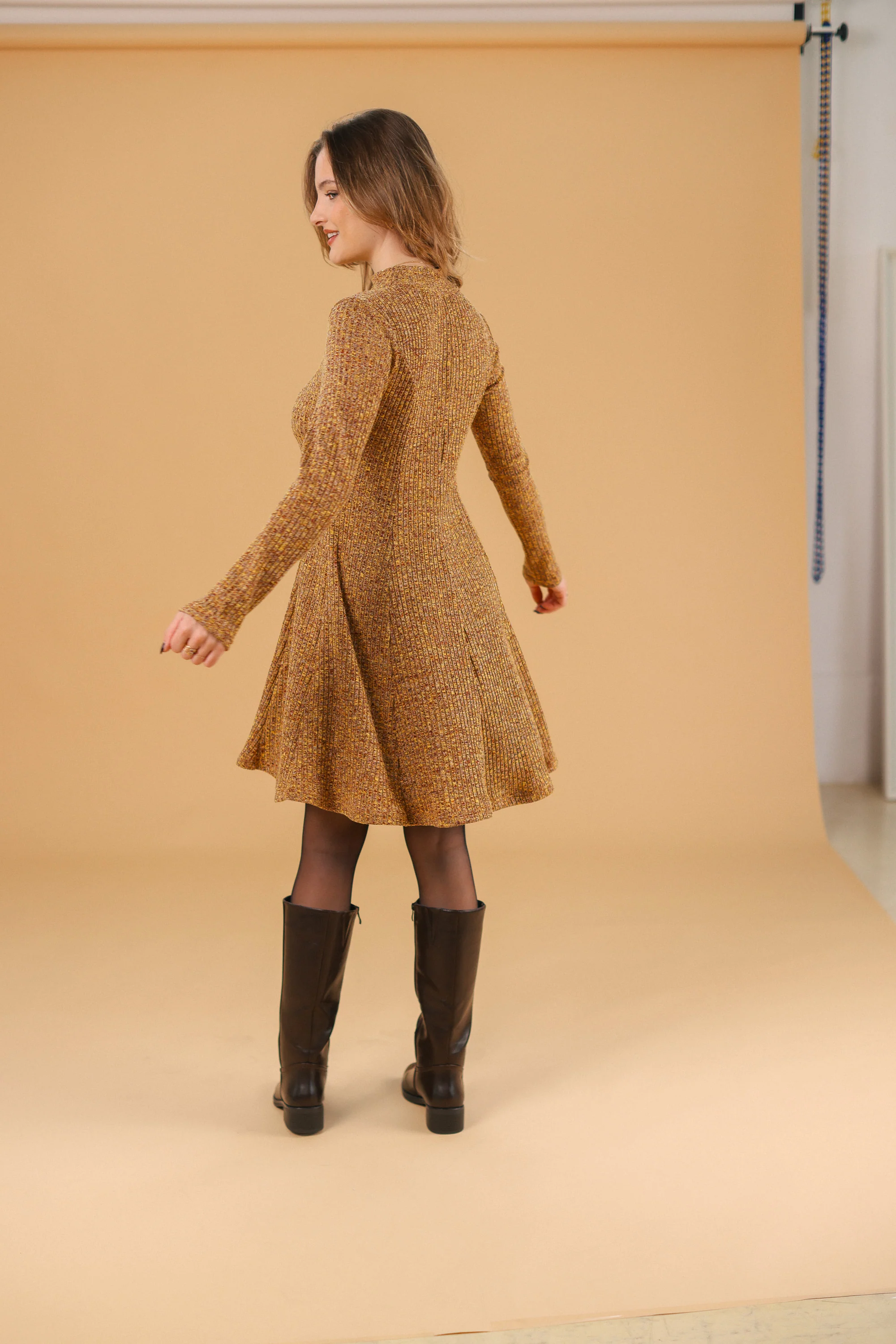 Dress Janette Mustard Melange - Image 7