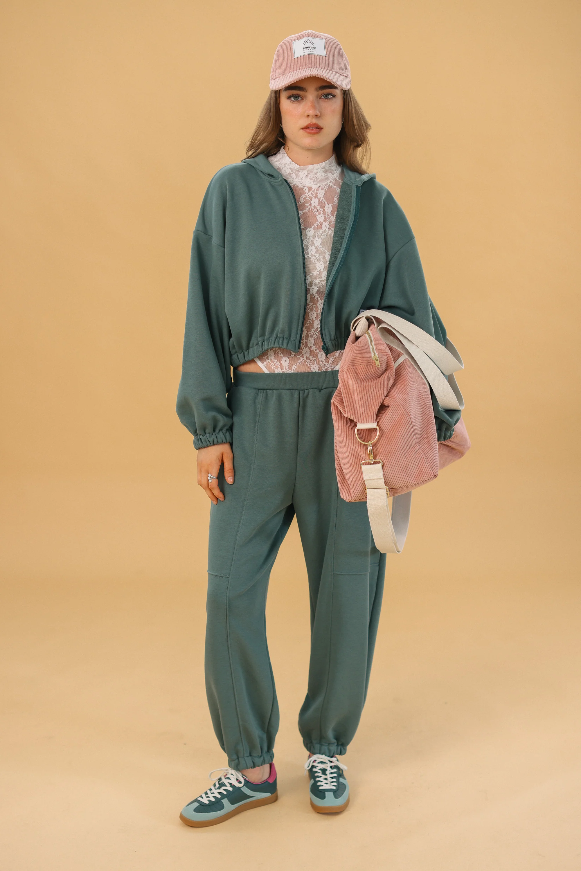 Hooded Cardigan Bea Sage Green - Image 3