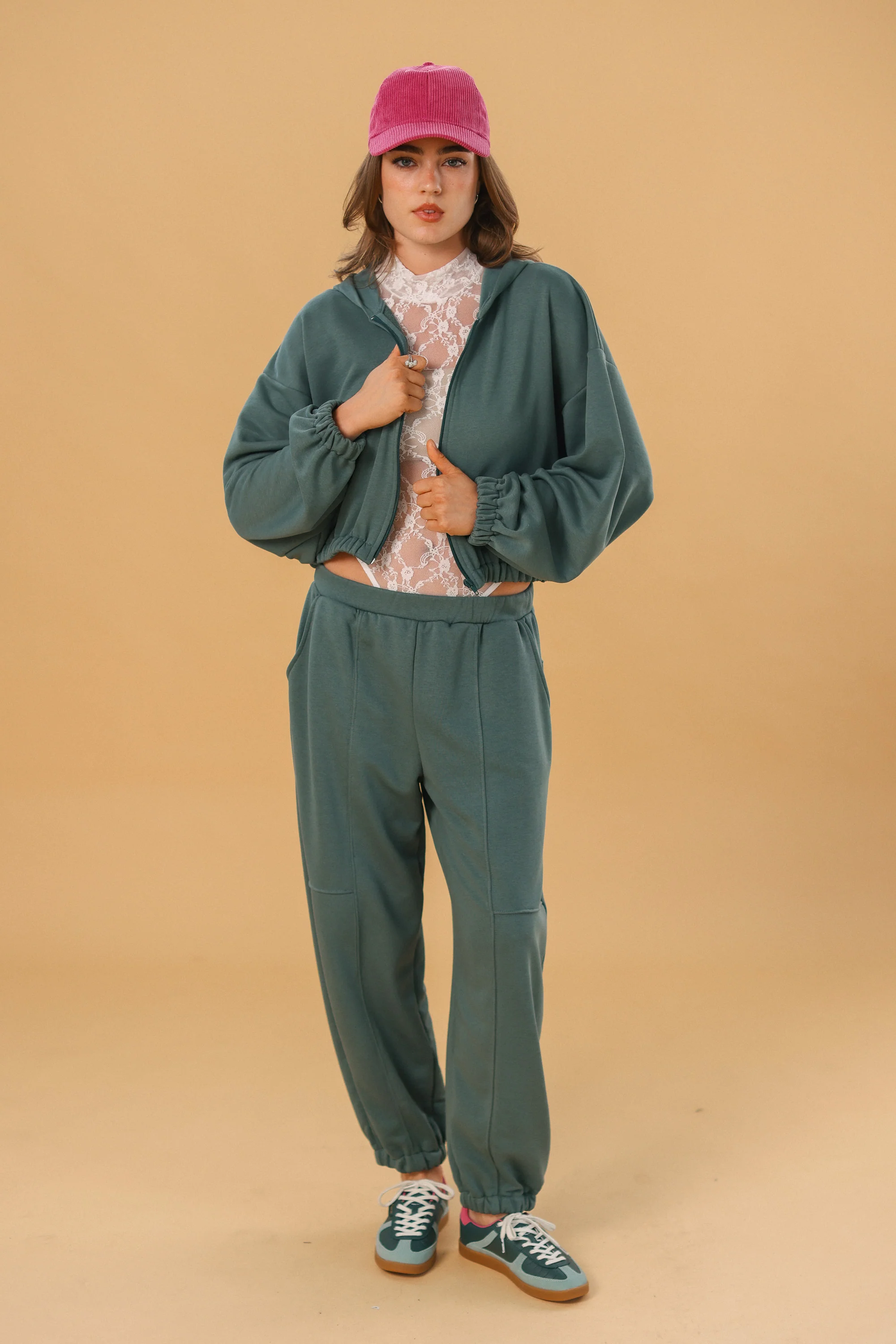 Hooded Cardigan Bea Sage Green - Image 6