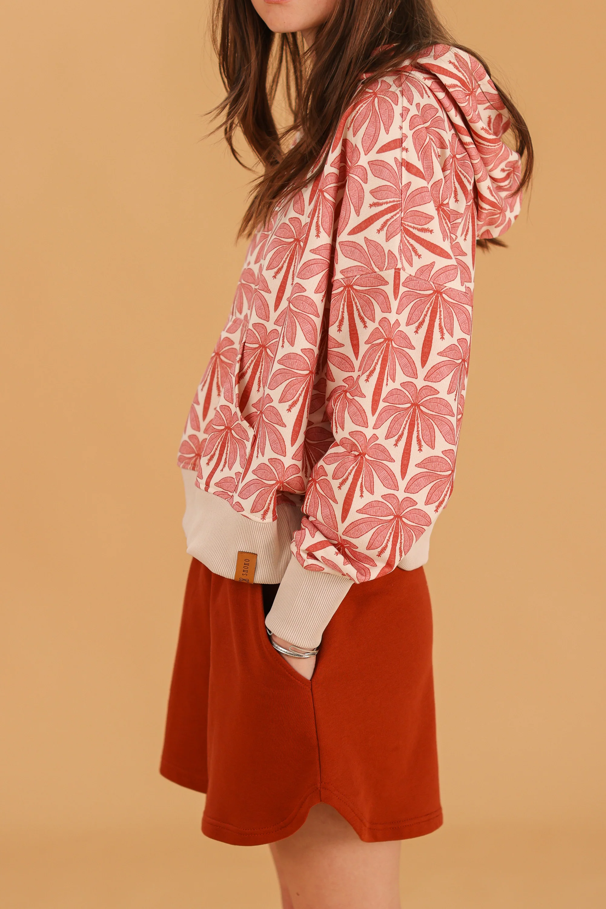 Hoodie Leyla Cream Rose Palms - Image 10