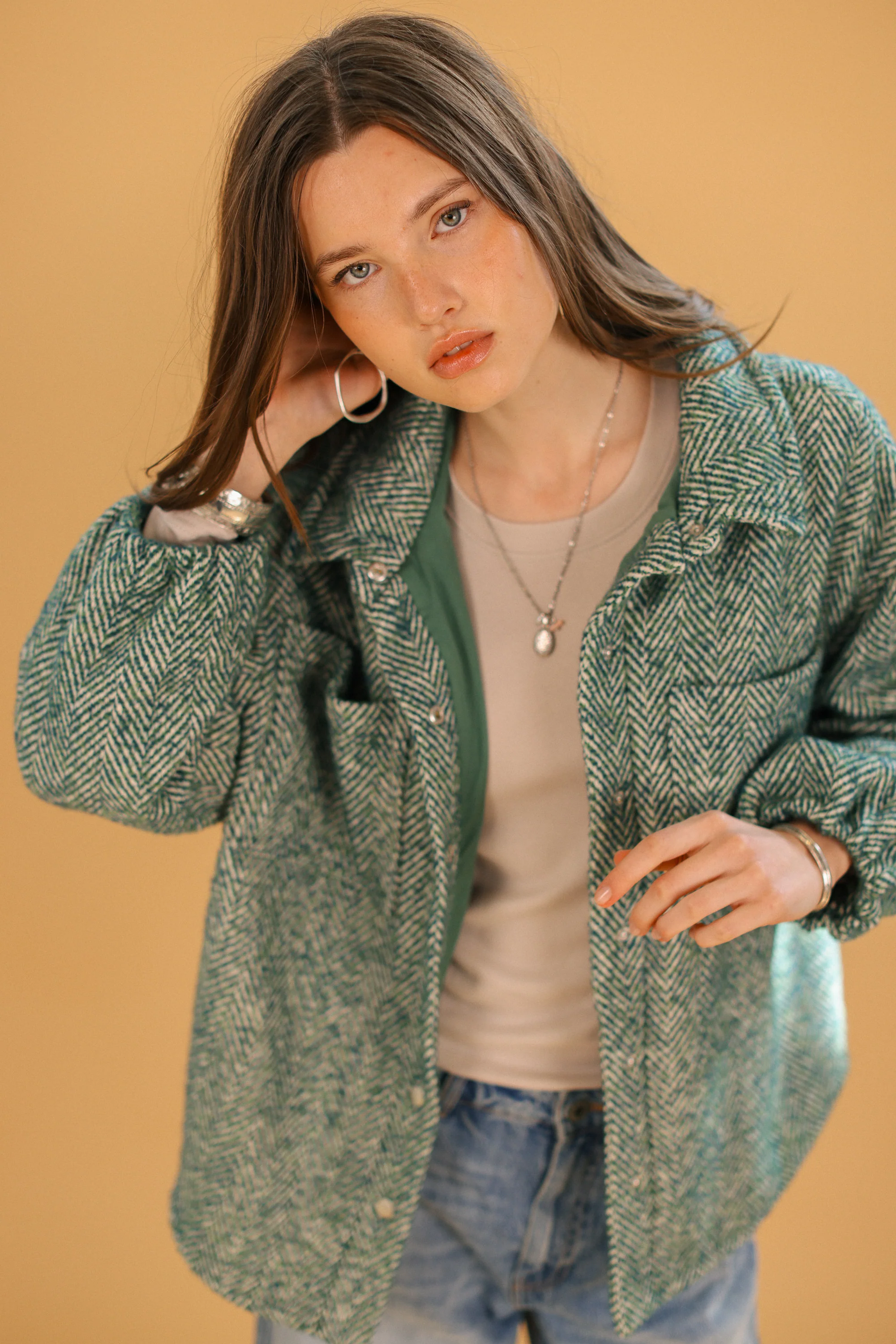 Jacket Kimi Sage Herringbone - Image 11
