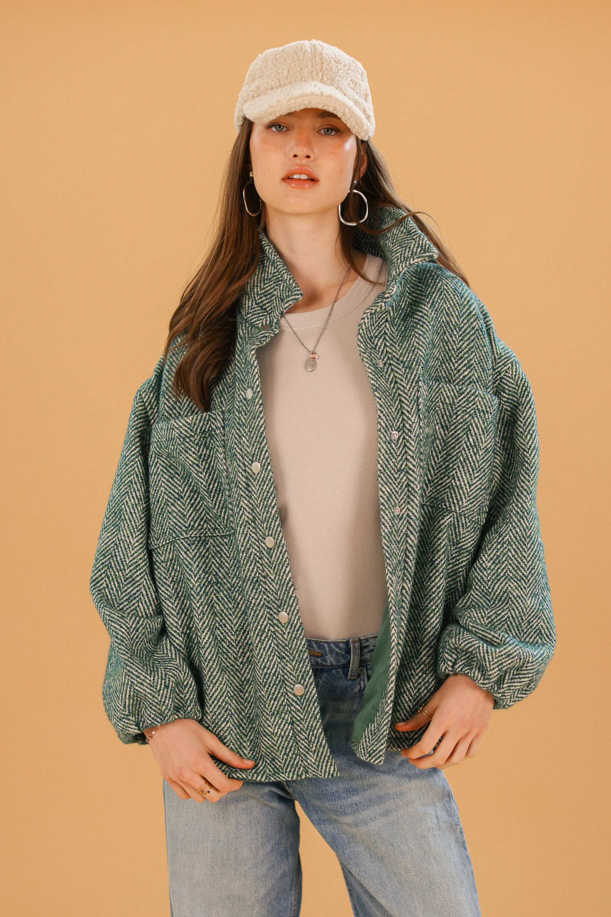 Jacket Kimi Sage Herringbone - Image 13