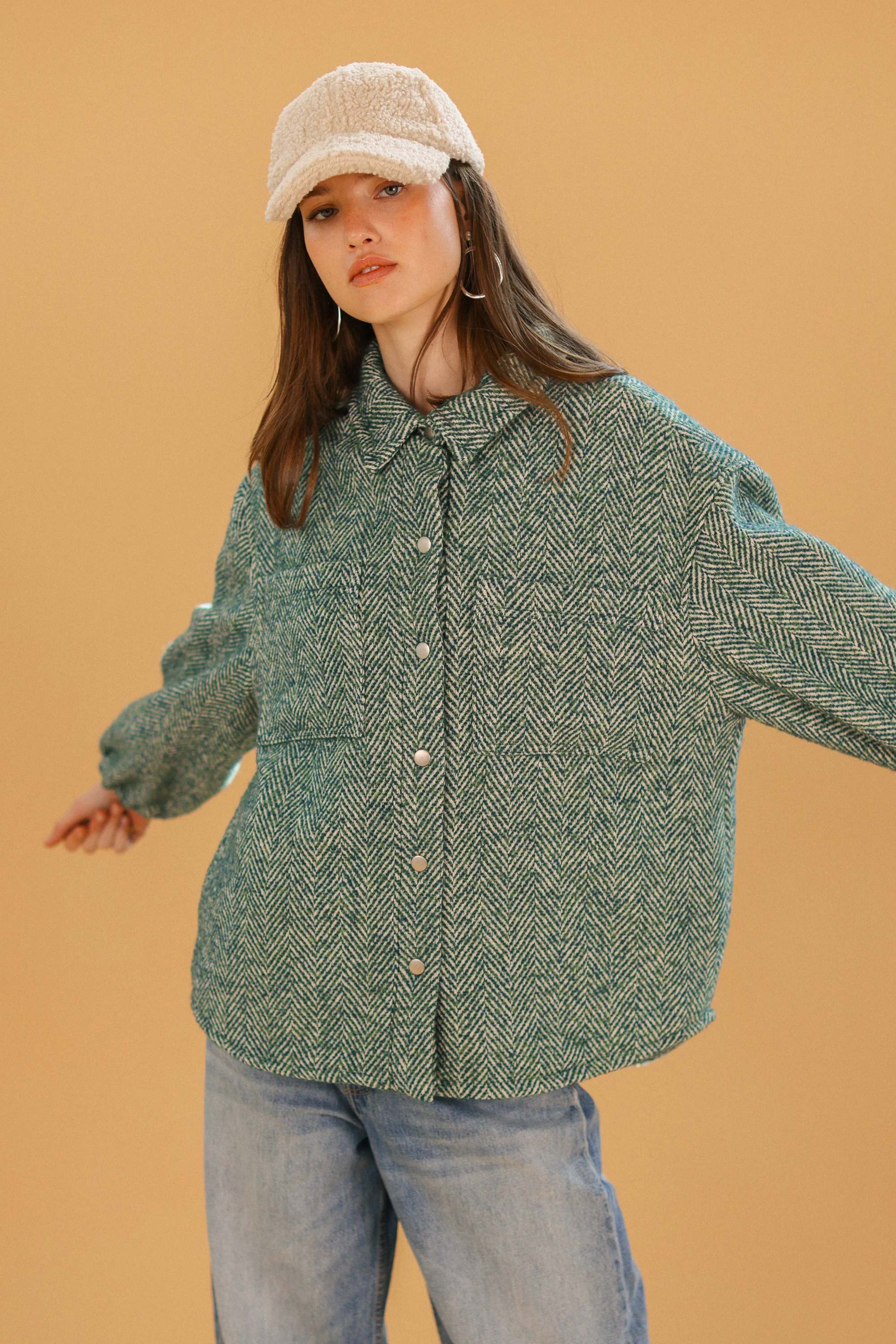Jacket Kimi Sage Herringbone - Image 15