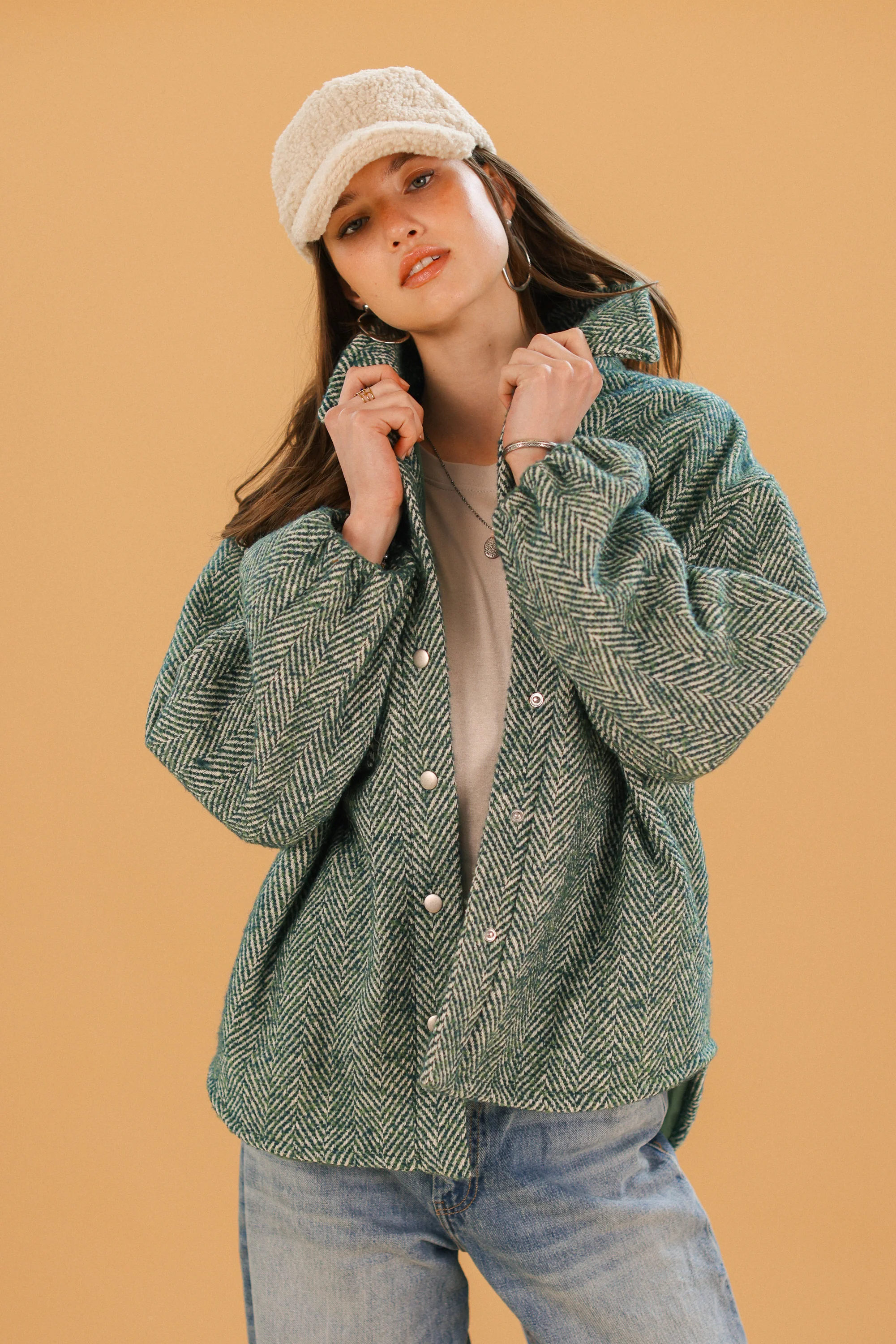 Jacket Kimi Sage Herringbone - Image 17