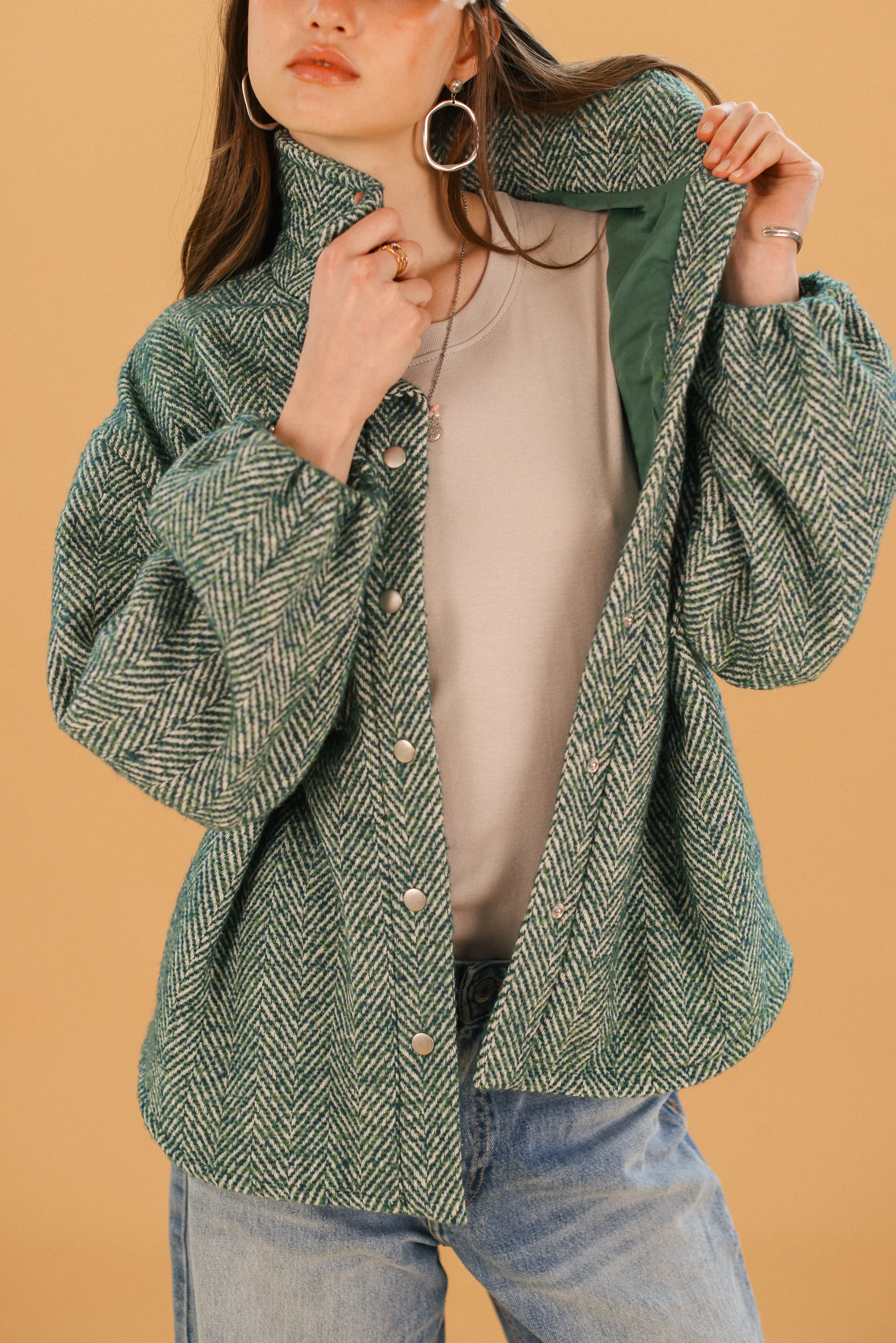 Jacket Kimi Sage Herringbone - Image 18