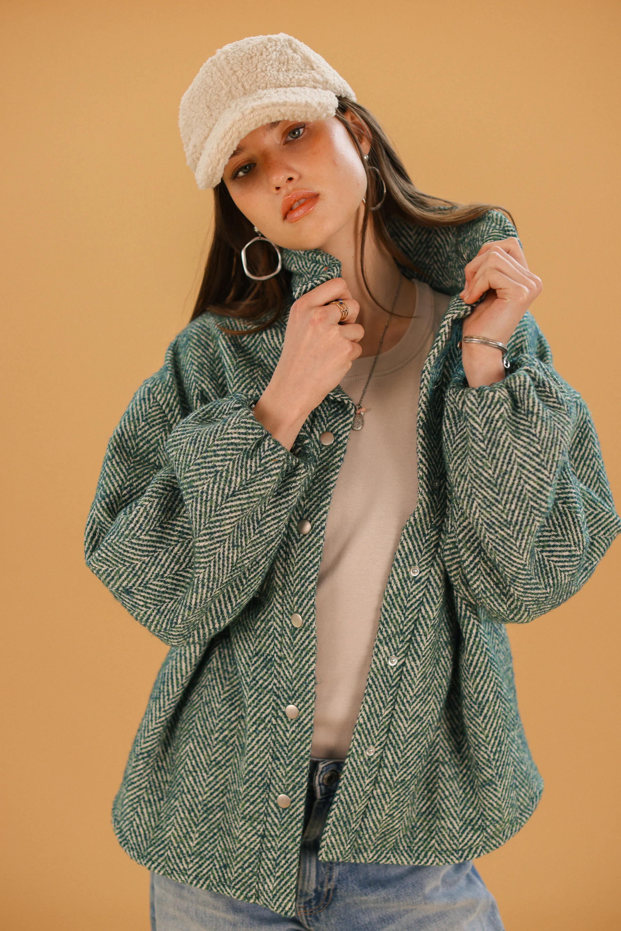 Jacket Kimi Sage Herringbone - Image 19