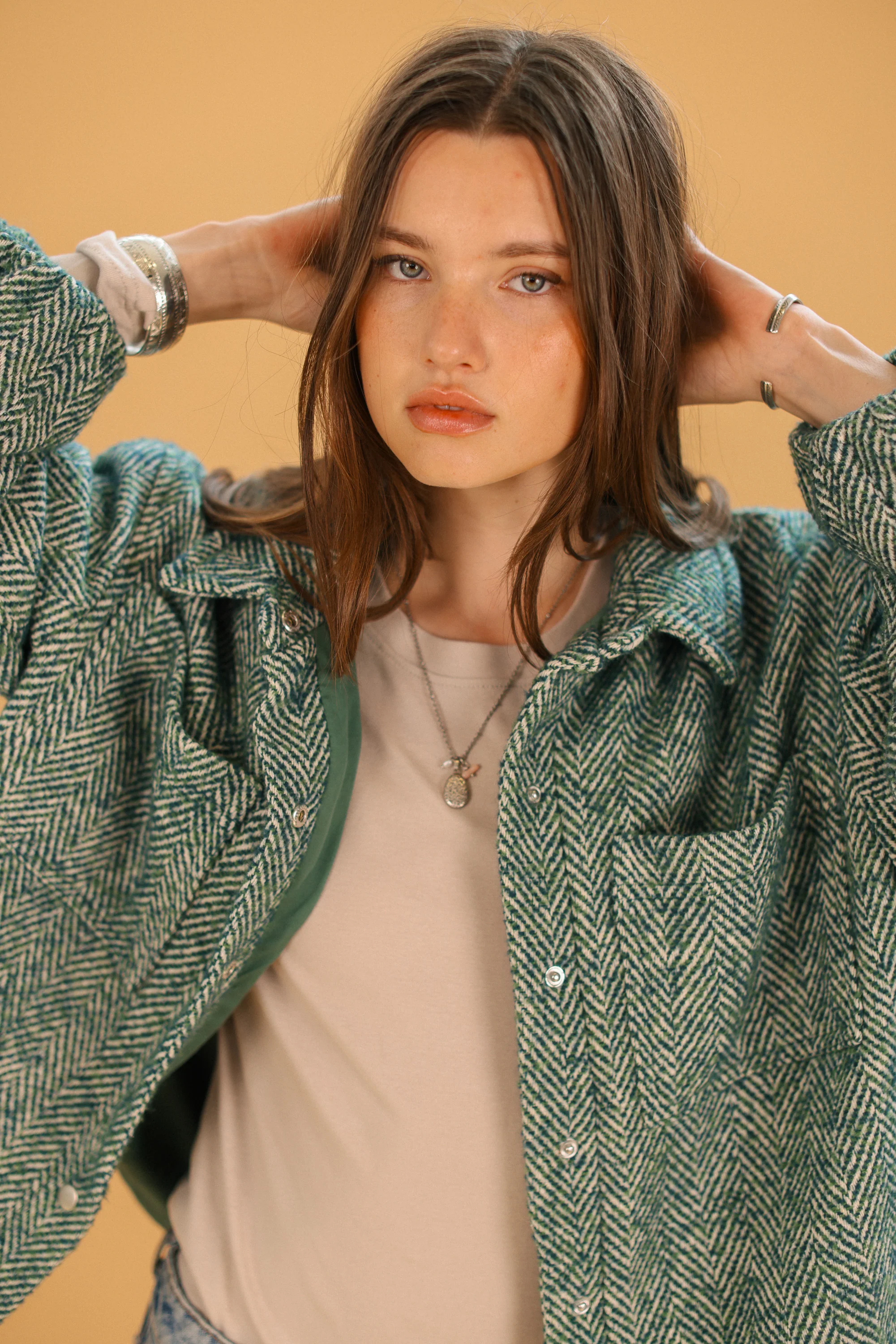 Jacket Kimi Sage Herringbone - Image 6