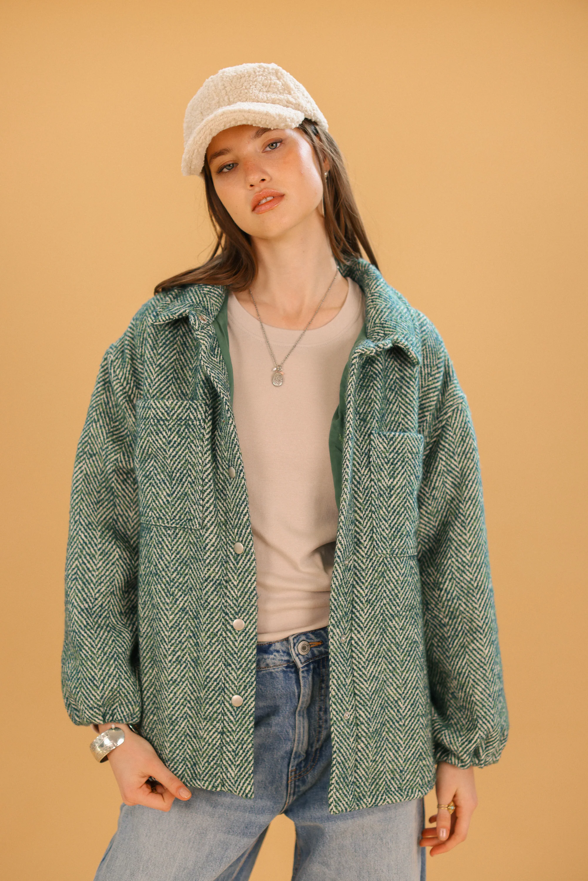 Jacket Kimi Sage Herringbone - Image 7