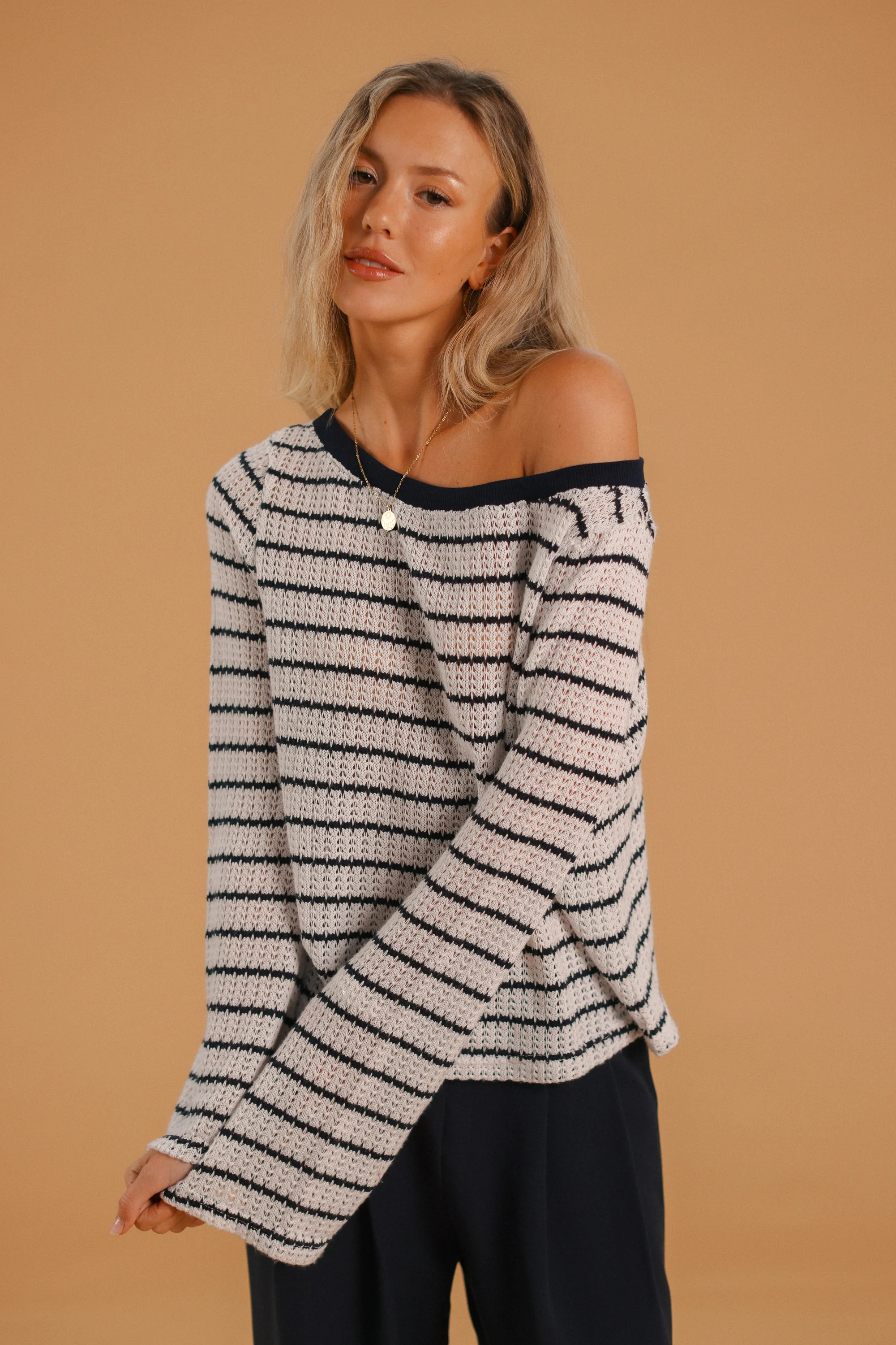 Knit Sweater Aurelie Navy Stripes - Image 3