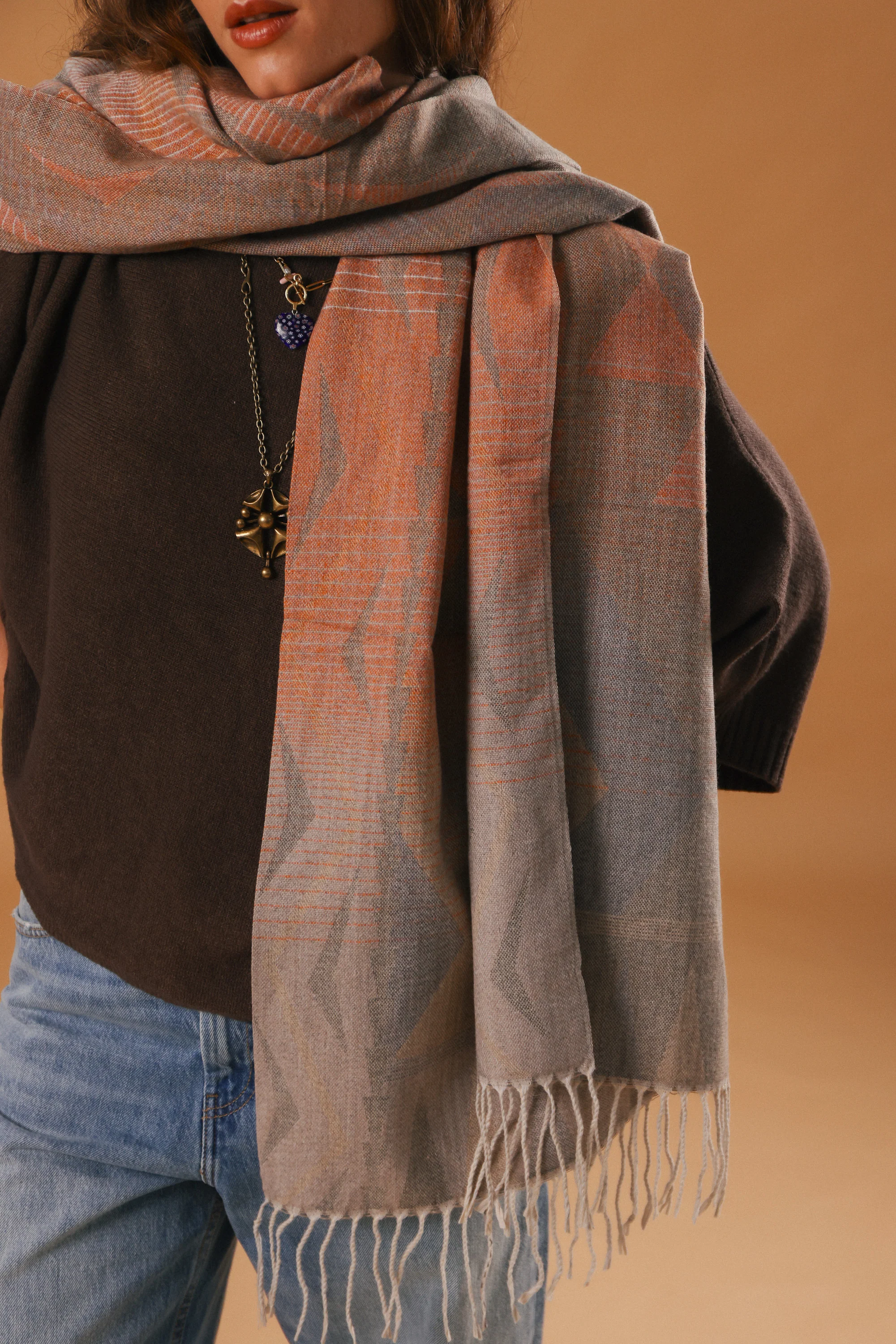 Scarf Auravine Orange Mocha - Image 3