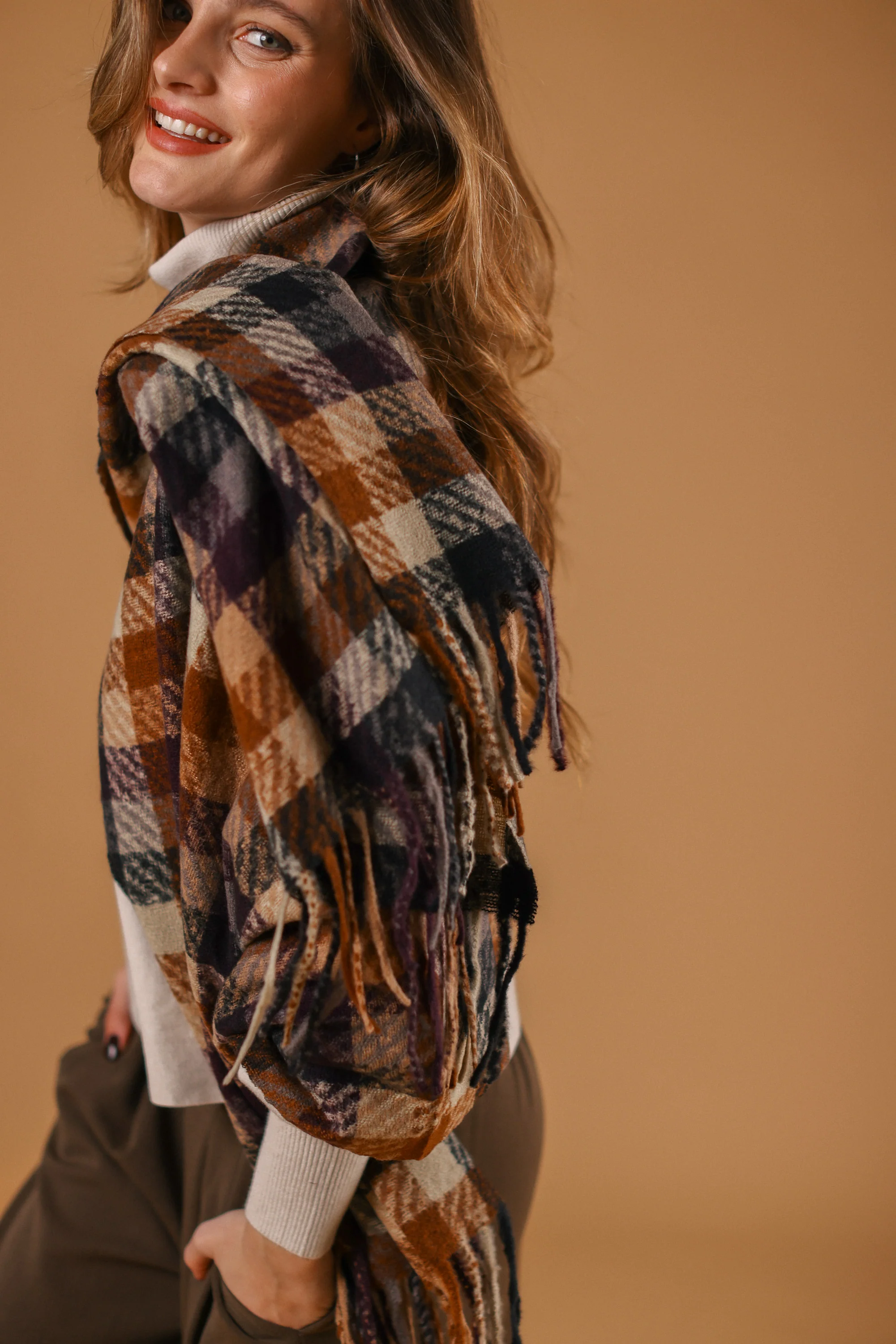 Scarf Callen Brown Blue - Image 3