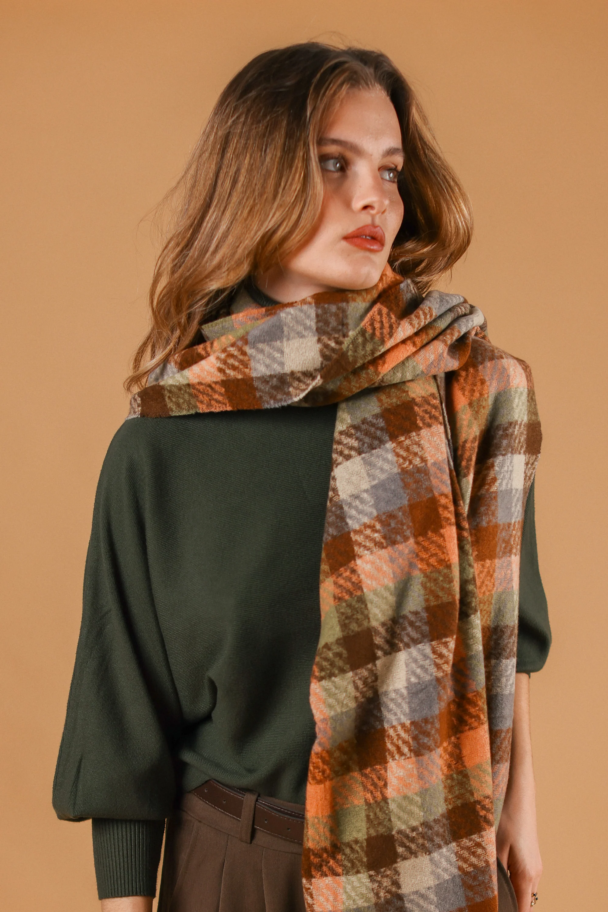Scarf Callen Brown Peach - Image 2