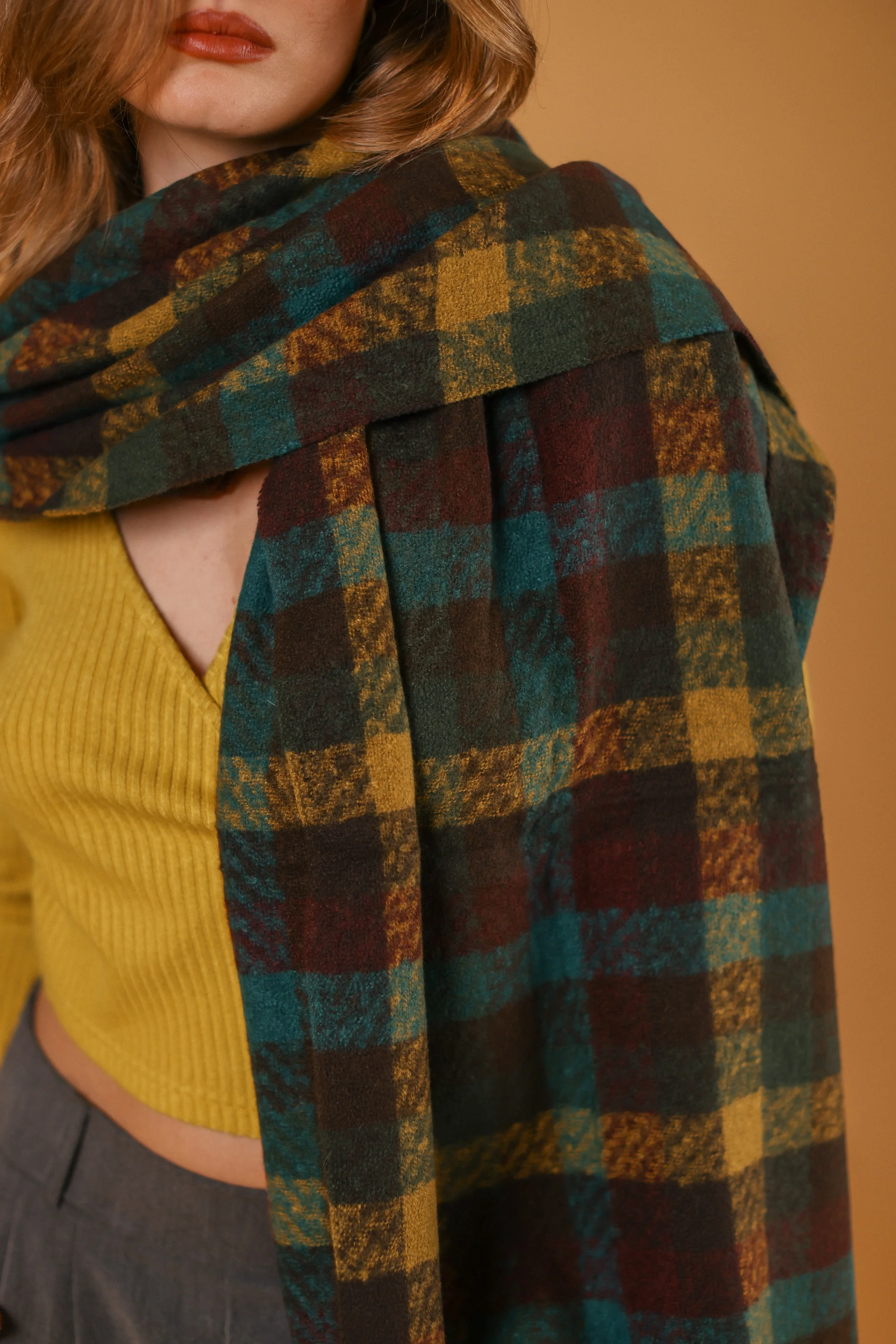 Scarf Callen Burgundy Petrol - Image 4