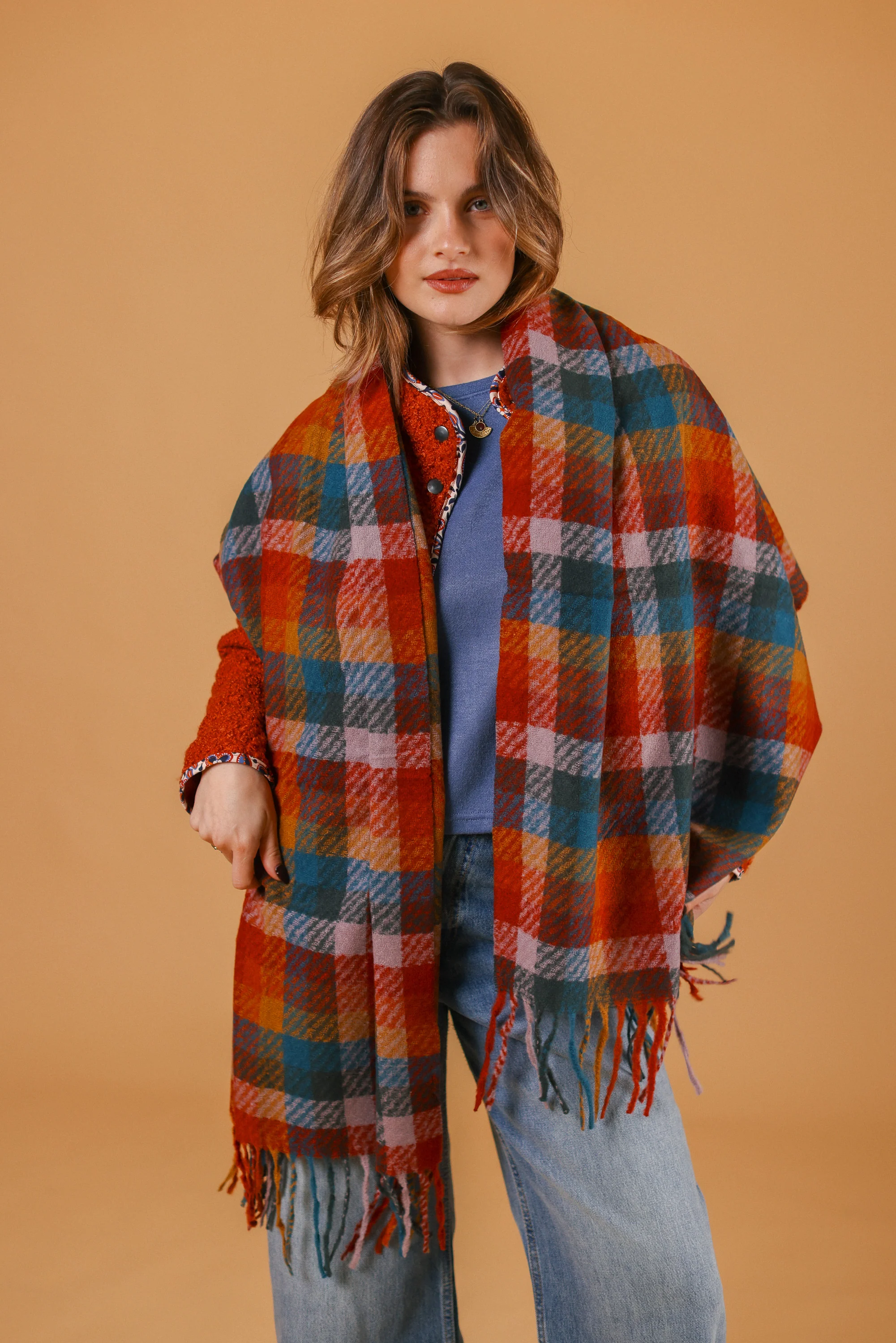 Scarf Callen Red Turqoise - Image 2