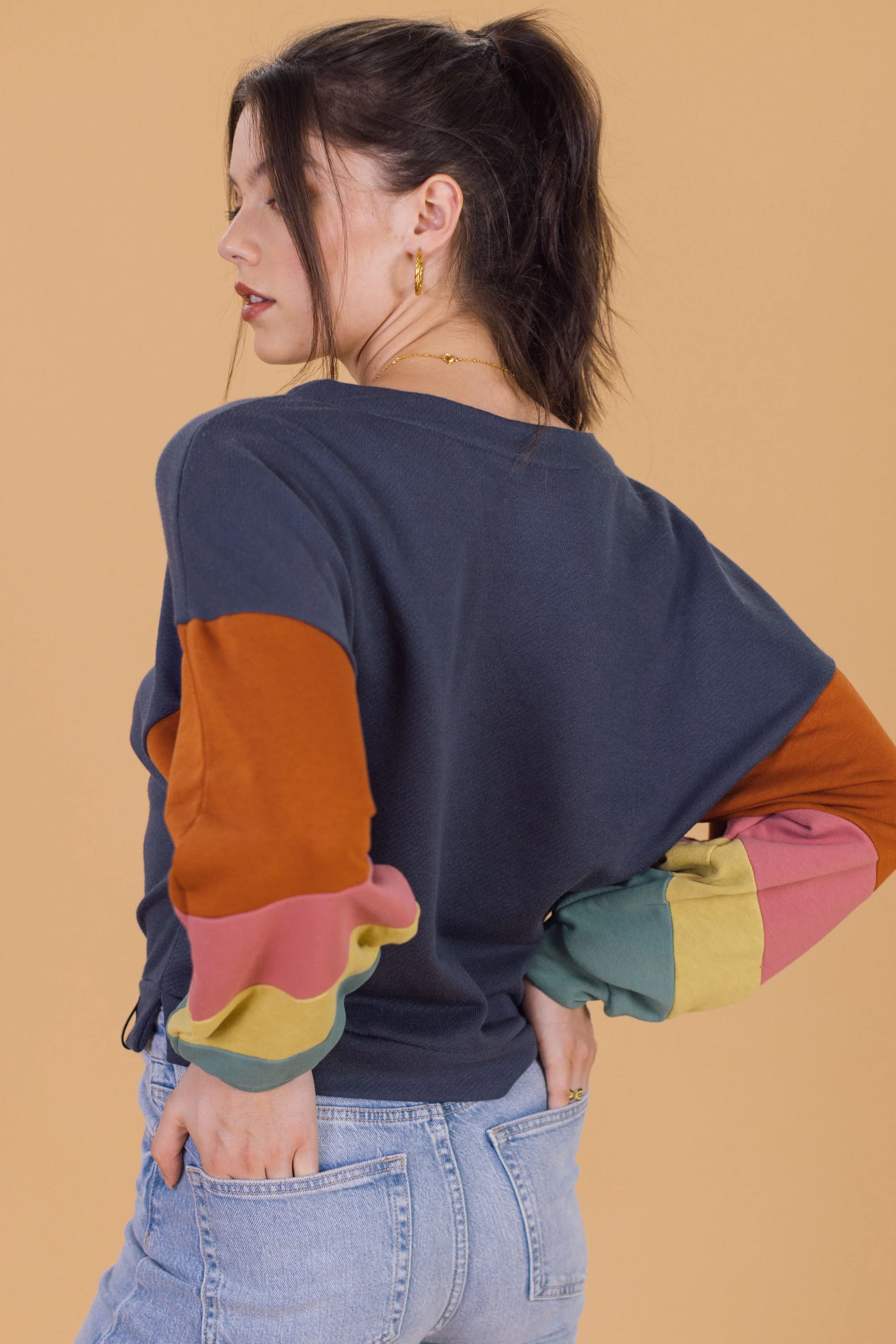 Sweater Happy in blue-grey - Image 4