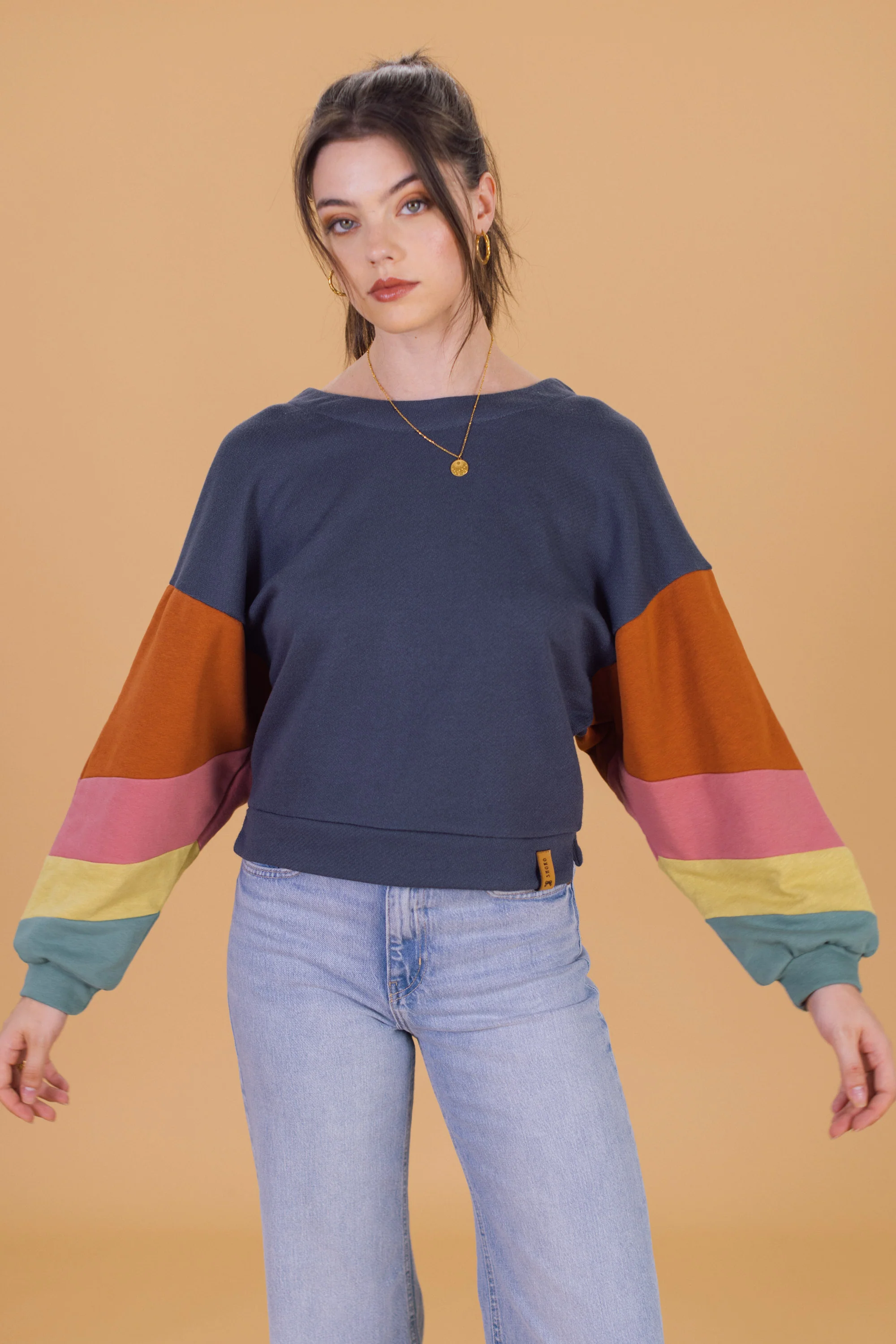 Sweater Happy in blue-grey - Image 6
