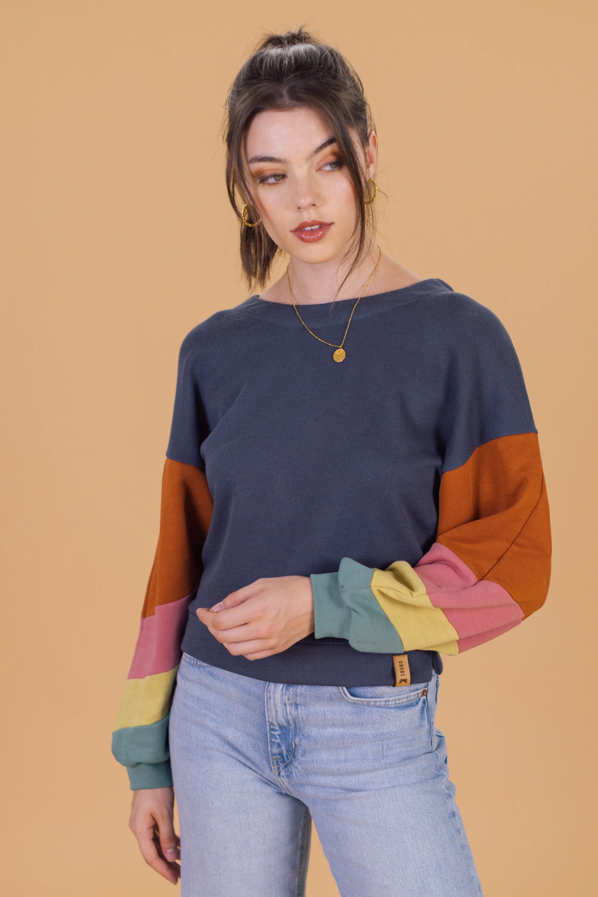 Sweater Happy in blue-grey - Image 7
