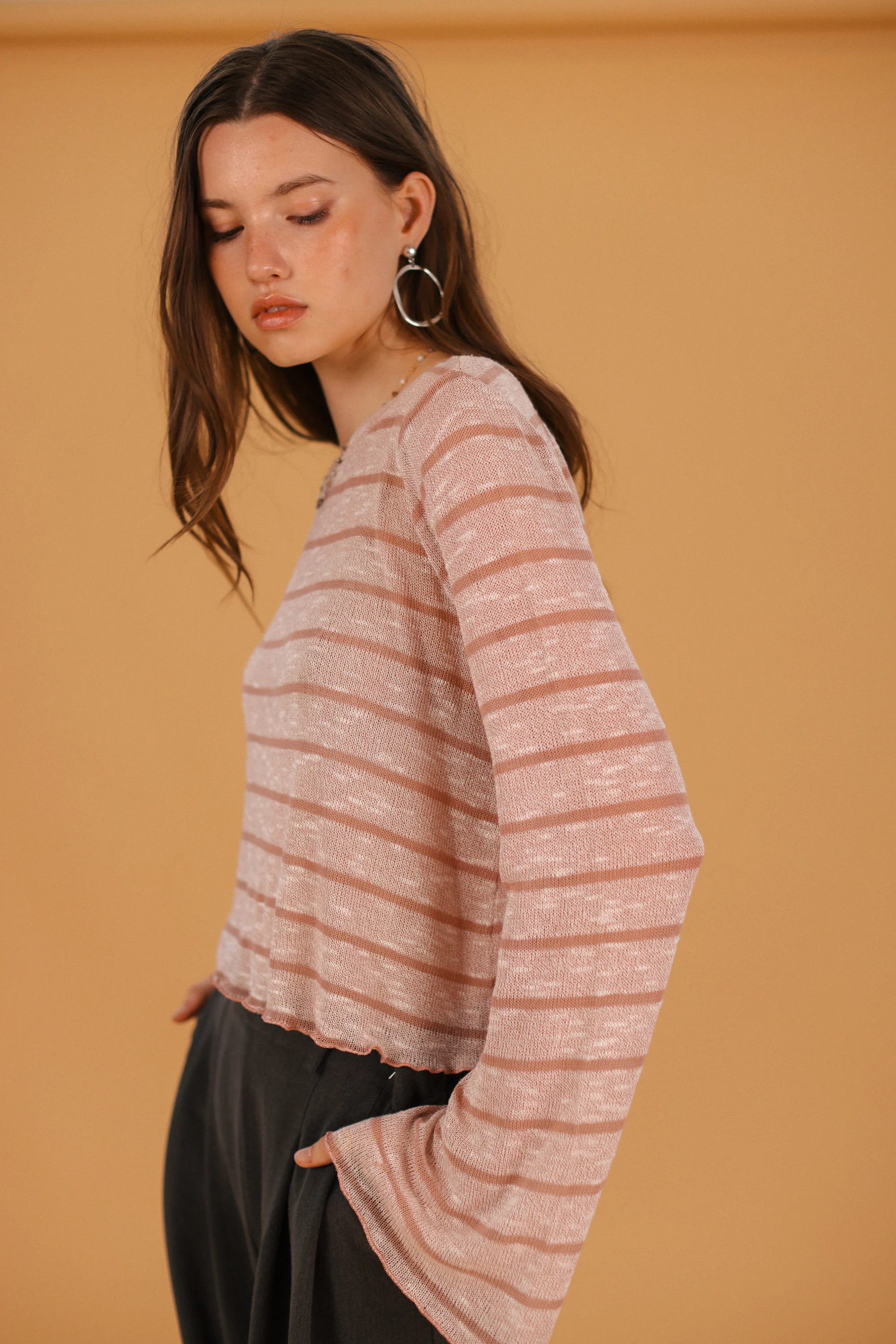 Top Keri Dusty Pink Stripes - Image 4