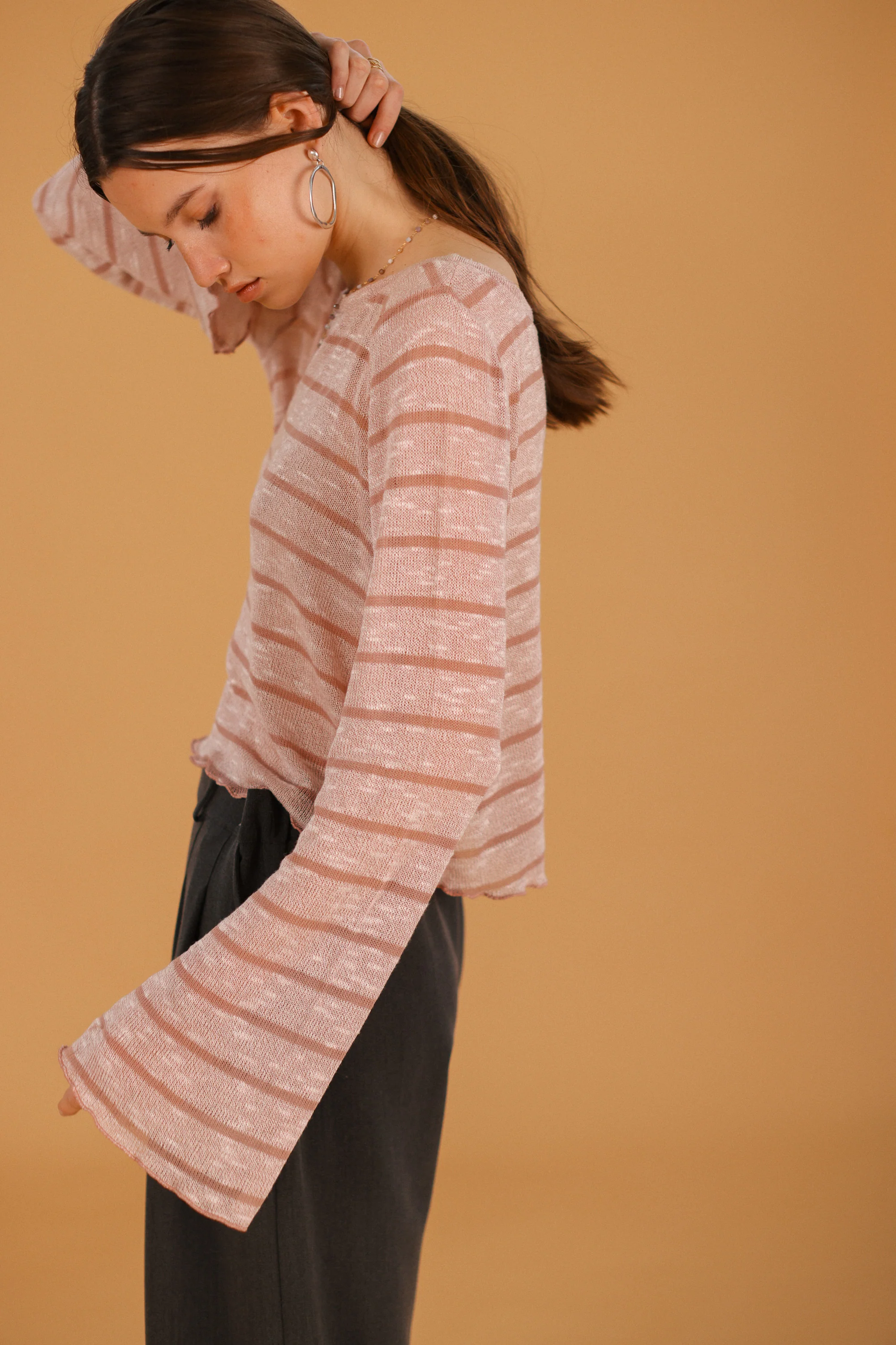 Top Keri Dusty Pink Stripes - Image 6