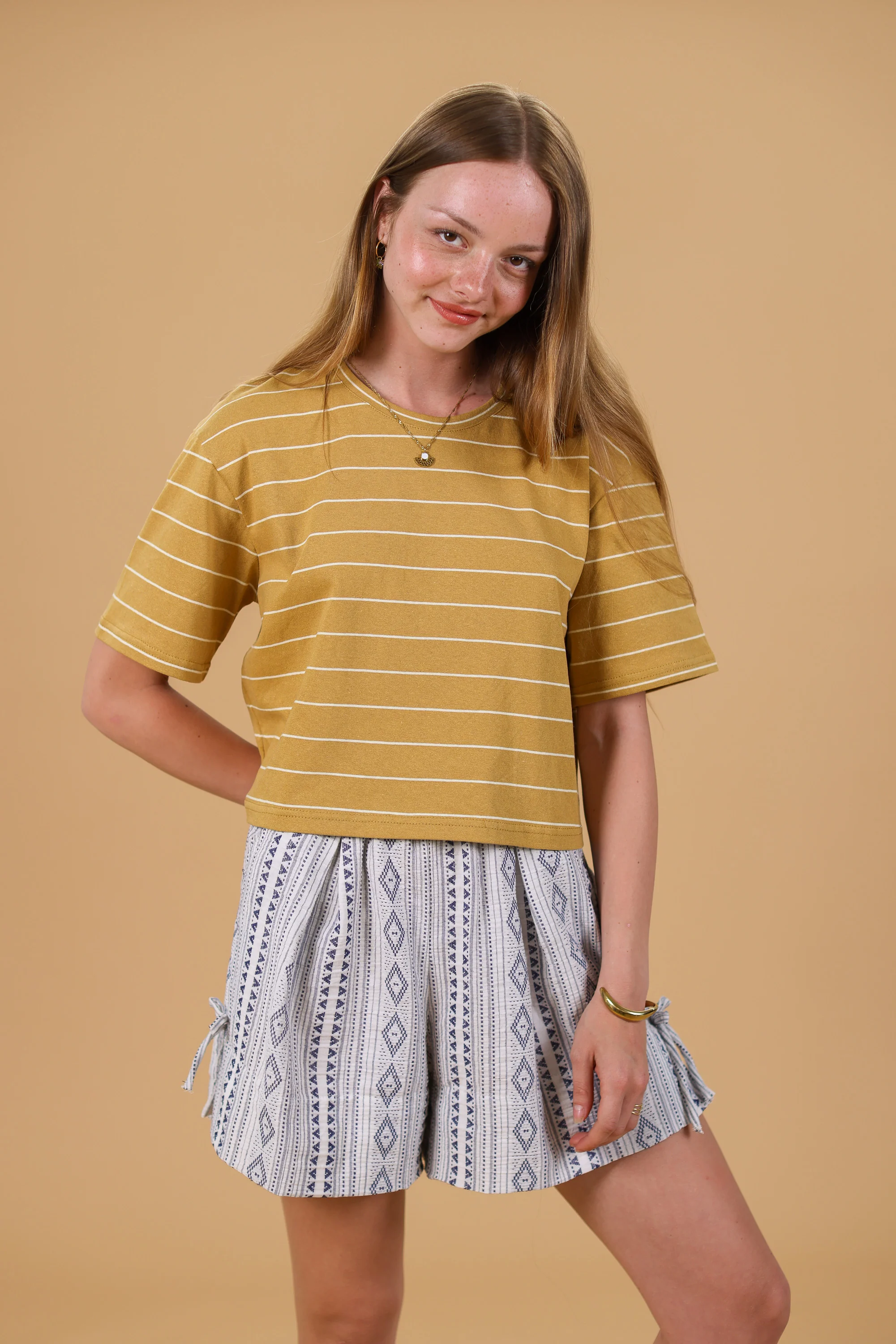 Top Kyra Mustard Stripes - Image 2
