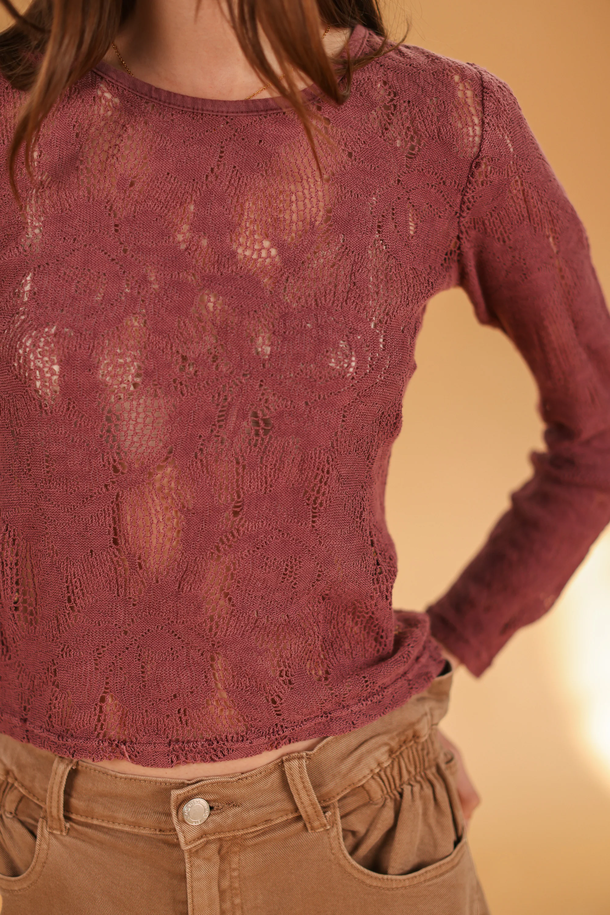 Top Marlena Stonewashed Plum Lace - Image 8