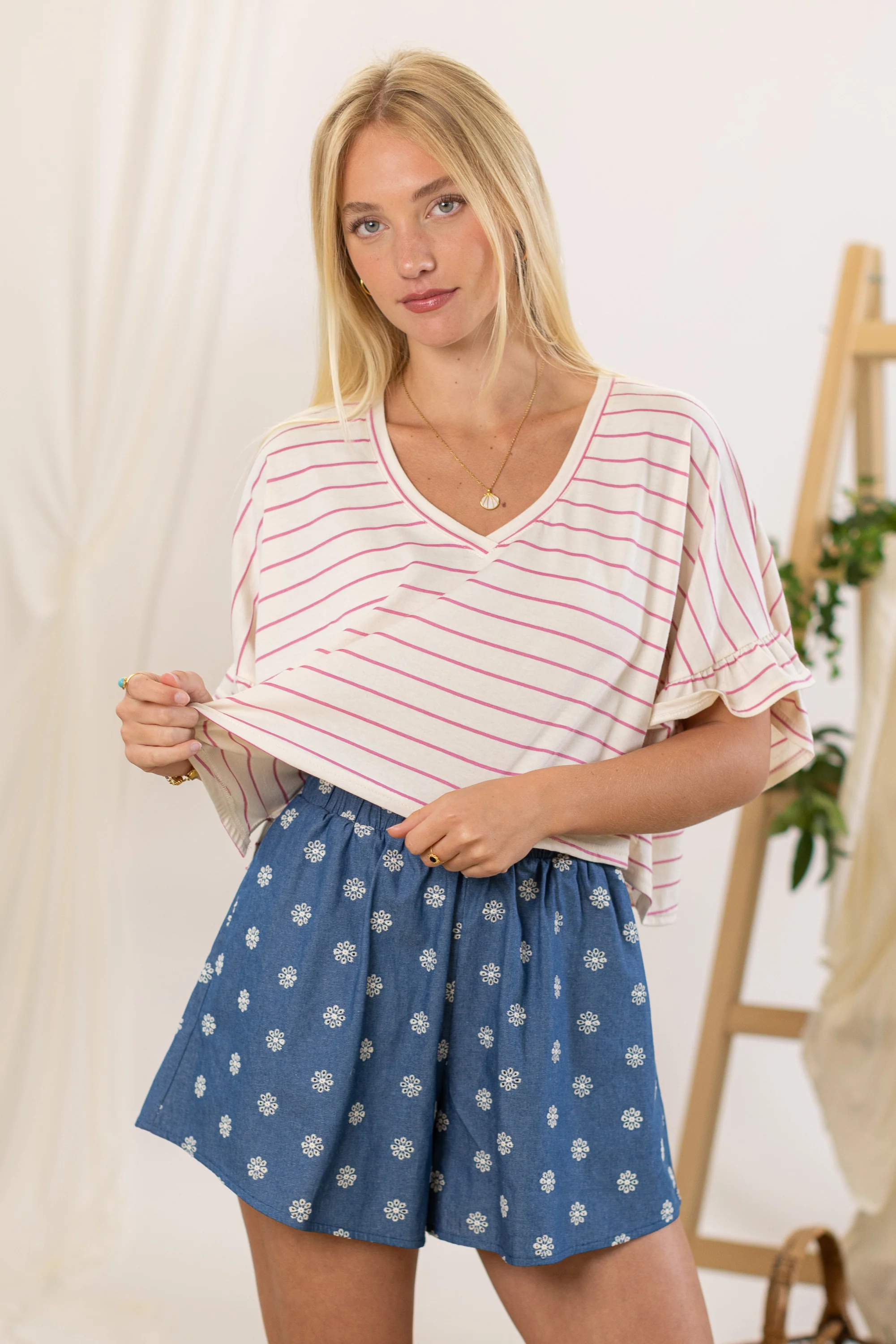 Top Rosienne Magenta Stripes - Image 4