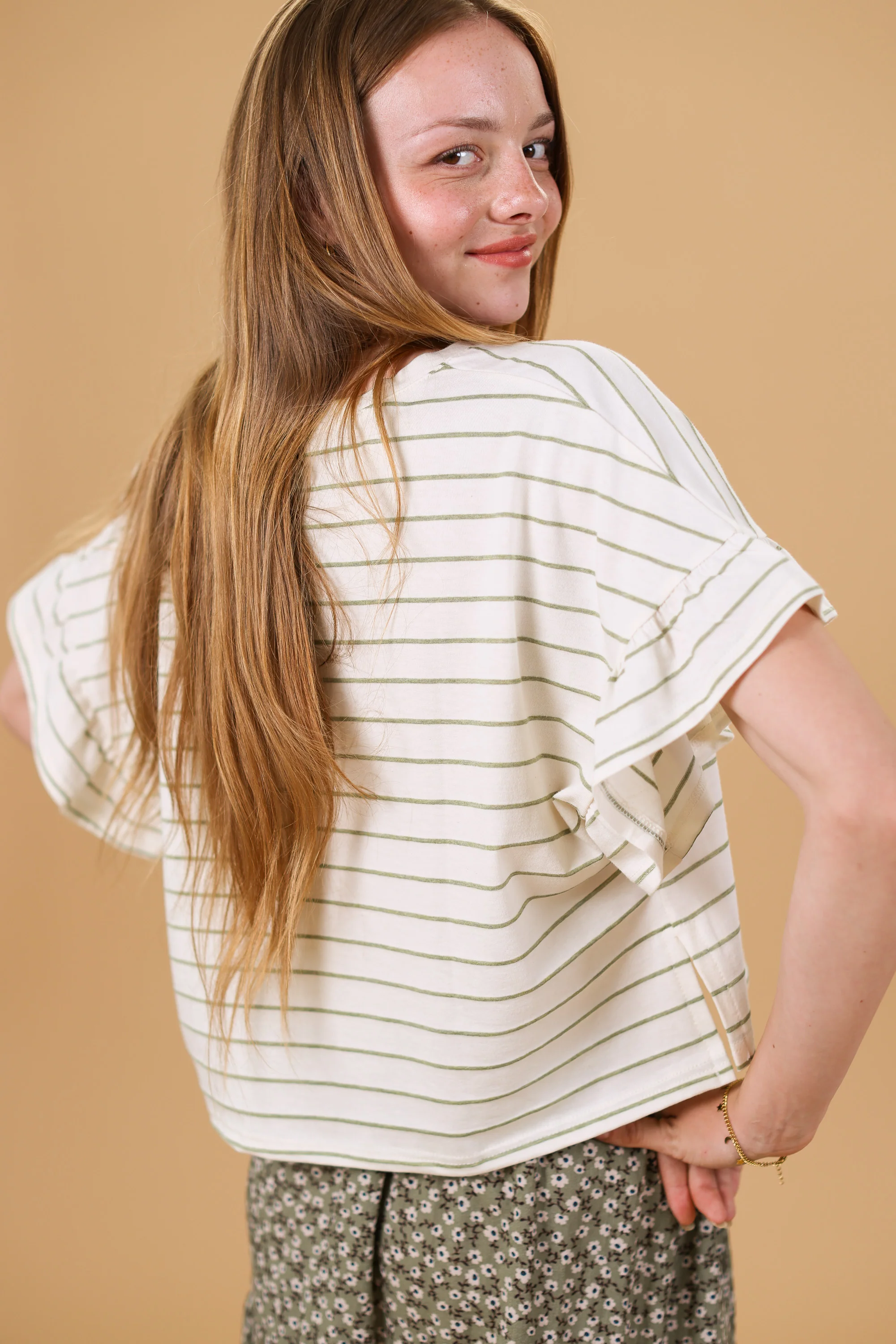 Top Rosienne Olive Stripes - Image 3